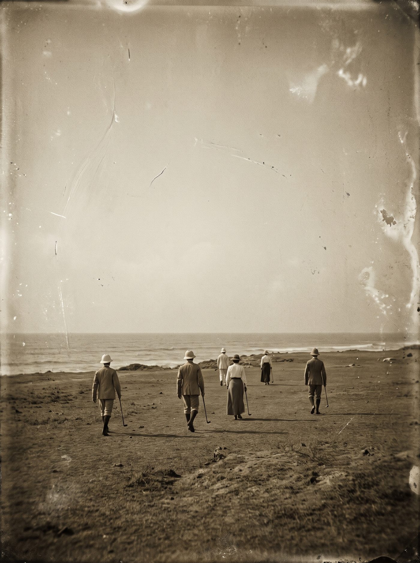 Golfers on Galle Face Green, c. 1900, where the club began