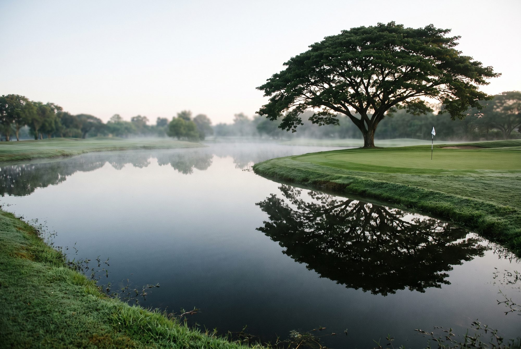 The rain tree guarding the first green, Mara One